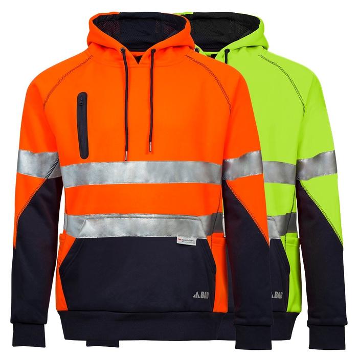 WATERPROOF HI VIS FLEECE HOODIE WITH REFLECTIVE TAPE