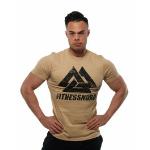 Herre t-shirt i sandfarve med logo
